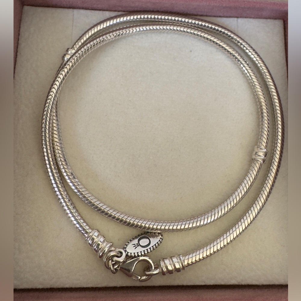 Genuine Pandora Cable Snake Chain Choker Necklace Lobster Clasp 17.9”